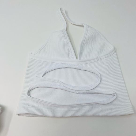 NWOT Free People Happiness Runs Strappy Back Halter Crop Top White Size XS/S - Picture 7 of 7